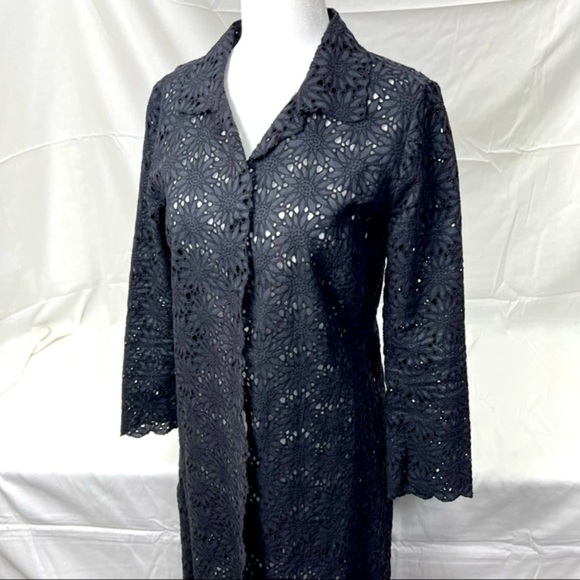 GERARD DAREL FANTASTIC BLACK SUNFLOWERS FLORAL SEE THROUGH BEACH SWIM DRESS WRAP - Picture 2 of 13